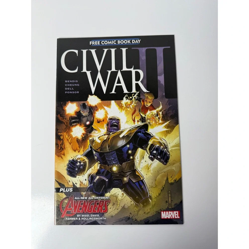 Marvel Civil War II FCBD 2016 Thanos Iron Man Captain Marvel Avengers Comic Book